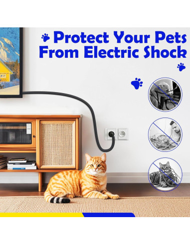 Protector de Cables para Mascotas UOMTFAI 1.27cm x 3.05m Negro