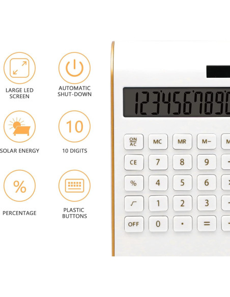 Calculadora Solar Sportsvoutdoors BH 10 Dígitos LCD Blanca Calculadora Solar Sportsvoutdoors BH 10 Dígitos LCD Blanca