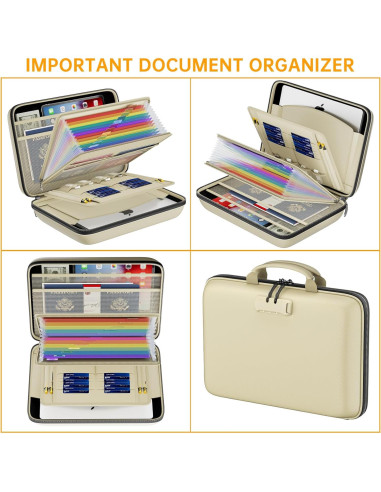 Organizador de Archivos Ignífugo DocSafe Beige con Cerradura
