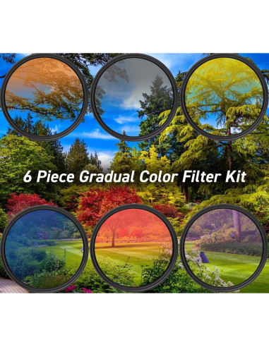 Kit de Filtros de Color Gradual 72mm 6 Piezas iSnapPhoto