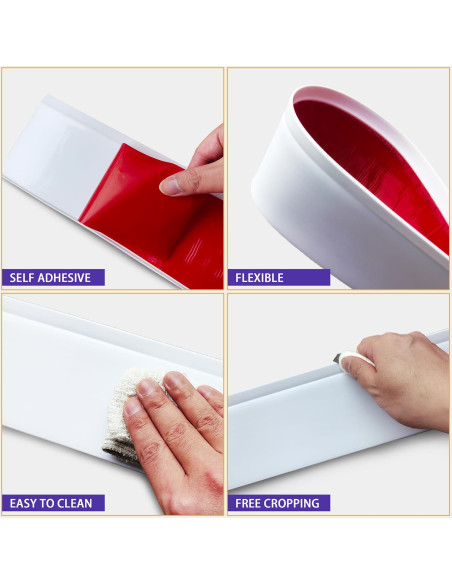 Moldura de Zócalo Flexible Daopu 20 pies Blanco Autoadhesiva Moldura de Zócalo Flexible Daopu 20 pies Blanco Autoadhesiva