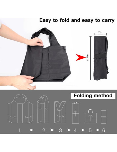 Aricsen 10 Bolsas de Compras Reutilizables Plegables 38.1cm