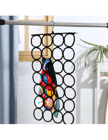 Organizador de Perchas Tosnail - Paquete de 2 para Bufandas y Corbatas - Negro