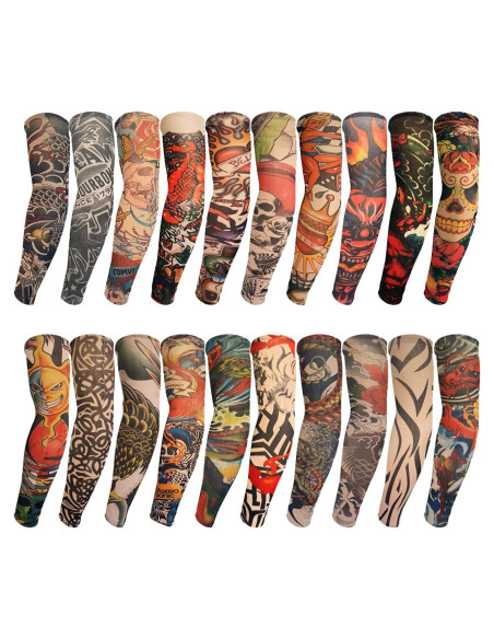20 Piezas Mangas de Tatuaje Temporales Unisex ChurlChurl 20 Piezas Mangas de Tatuaje Temporales Unisex ChurlChurl