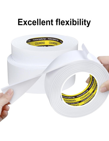 Cinta de Espuma Autoadhesiva COUMENO 2.49cm x 3m Blanca