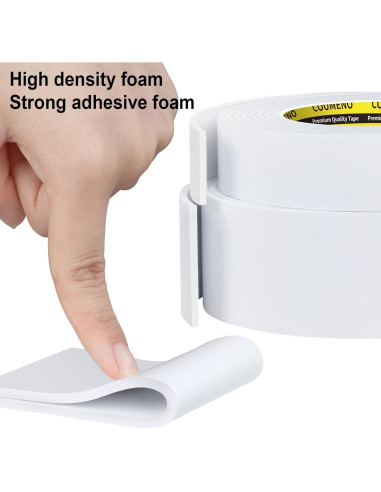Cinta de Espuma Autoadhesiva COUMENO 2.49cm x 3m Blanca