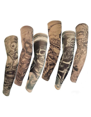 Mangas de Tatuaje Temporal Pinkiou Unisex - 6 Pcs, Protección Solar