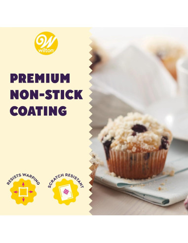 Molde para Muffins Wilton 12 Tazas Antiadherente Pack de 6