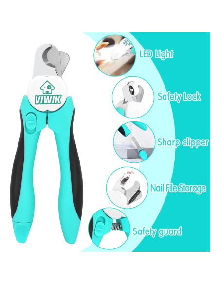 Cortadores de Uñas para Perros VIWIK con Luz LED y Peine Cortadores de Uñas para Perros VIWIK con Luz LED y Peine