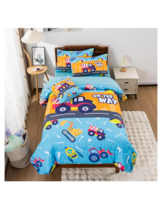 Juego de edredón Egchescebo Kids Twin 6PCS Cars Microfibra