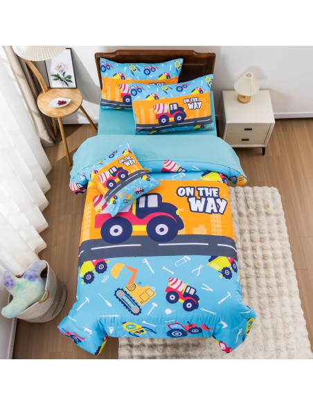 Juego de edredón Egchescebo Kids Twin 6PCS Cars Microfibra Juego de edredón Egchescebo Kids Twin 6PCS Cars Microfibra
