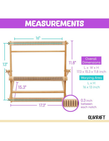 Telar de Tejido Olikraft Pequeño con Soporte Ajustable