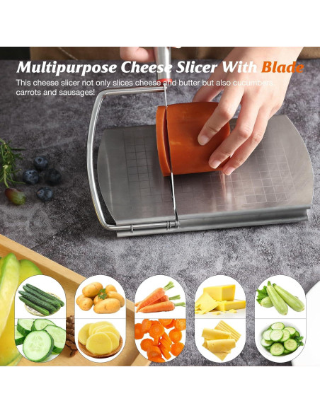 Cortador de Queso DGLOZE Acero Inoxidable 10.9 cm Cortador de Queso DGLOZE Acero Inoxidable 10.9 cm