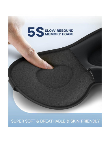 Máscara de Sueño Vynix 3D Antifaz Ocular Ajustable Negro