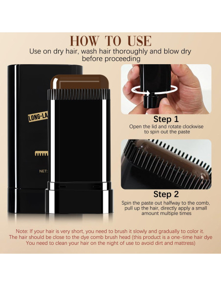 Stick de Tinte para Cabello Negro - Portátil y a Prueba de Sudor Stick de Tinte para Cabello Negro - Portátil y a Prueba de Sudor