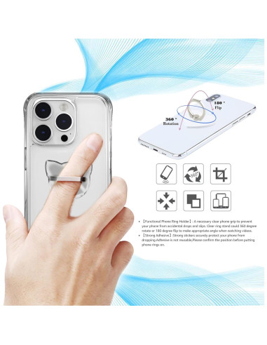 Soporte de Anillo Transparente SKYPIA para Teléfonos - Paquete de 4