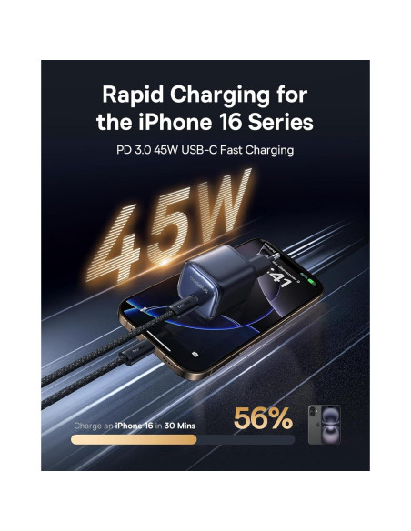 Cargador Baseus PicoGo 45W USB-C Carga Rápida Compacto Cargador Baseus PicoGo 45W USB-C Carga Rápida Compacto