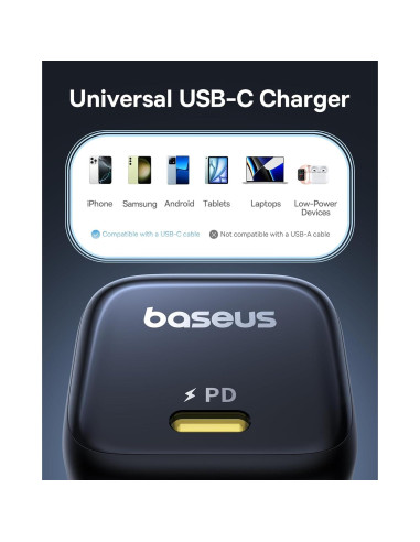Cargador Baseus PicoGo 45W USB-C Carga Rápida Compacto