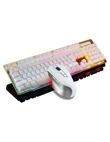 Conjunto Teclado y Ratón Inalámbricos Soseeln MK-500 Retroiluminado