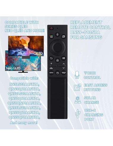 Control Remoto Solar Samsung BN59-01357A para TV 2023