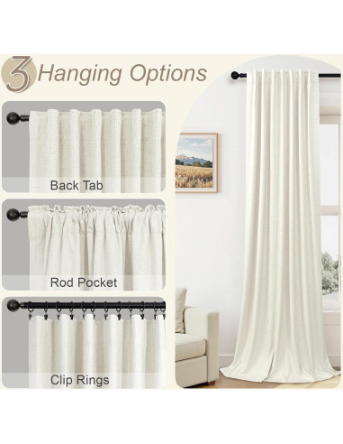 Cortinas Blackout Pitalk 2 Paneles 106.68 x 213.36 cm Crema