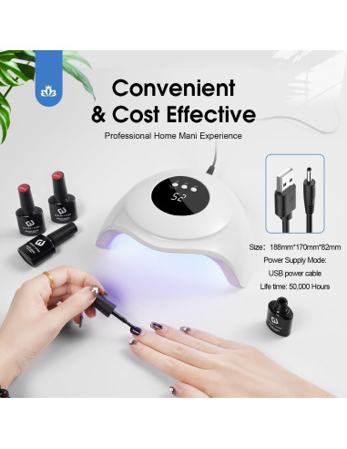 Lámpara UV WEVILI 72W para Uñas con 3 Temporizadores y Sensor