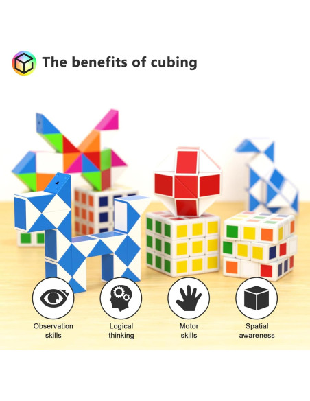 Set de 24 Mini Cubos Rompecabezas Vdealen para Niños Set de 24 Mini Cubos Rompecabezas Vdealen para Niños