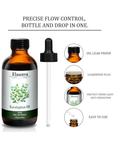 Aceite Esencial de Eucalipto 118ml Elaunva 100% Puro