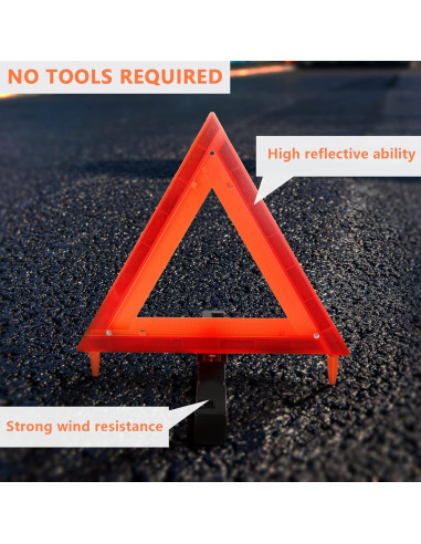 Triángulos Reflectantes Plegables WORKKOOL - 3 Piezas con Funda