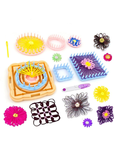 Kit de Telar Ayasee para Flores - 12 Colores de Hilo Acrílico Kit de Telar Ayasee para Flores - 12 Colores de Hilo Acrílico