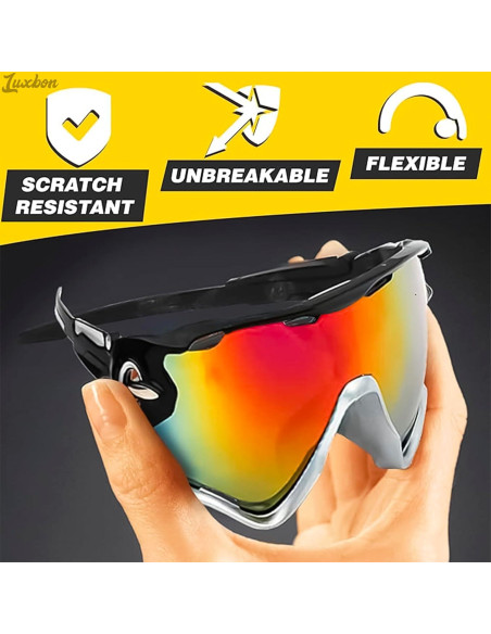 Gafas de Sol Deportivas Ligeras y Resistentes UV para Hombres Gafas de Sol Deportivas Ligeras y Resistentes UV para Hombres