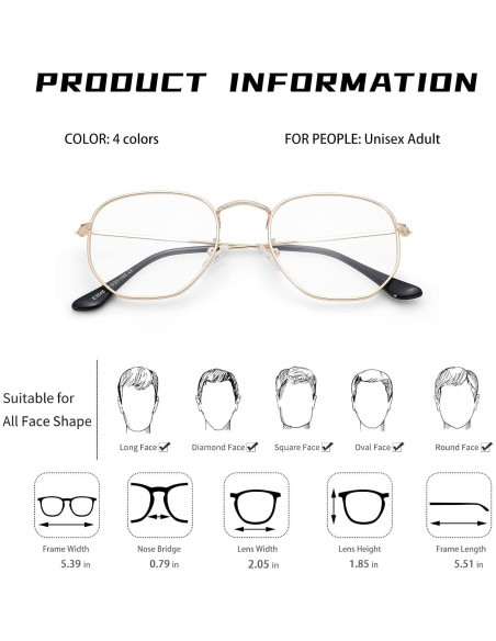 Marco de Gafas Hexagonales Pro Acme Oro 53mm Unisex Marco de Gafas Hexagonales Pro Acme Oro 53mm Unisex