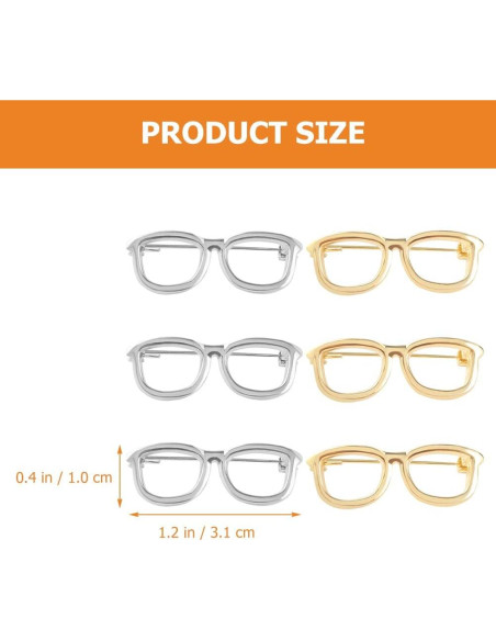 Alfileres en Forma de Gafas LUOZZY - Set de 6 Accesorios Elegantes Alfileres en Forma de Gafas LUOZZY - Set de 6 Accesorios Elegantes