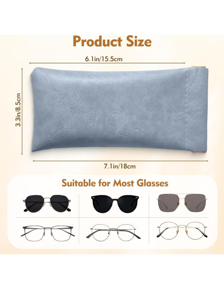 Paquete de 4 Estuches Suaves para Gafas PU - Universal Paquete de 4 Estuches Suaves para Gafas PU - Universal