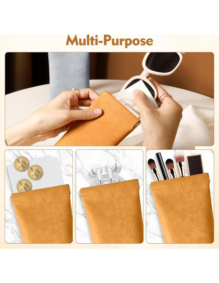 Paquete de 4 Estuches Suaves para Gafas PU - Universal Paquete de 4 Estuches Suaves para Gafas PU - Universal