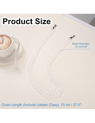 Cadenas para Gafas uxcell de Acrílico Ajustables 70 cm