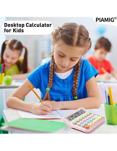 Calculadora Mecánica PIAMIG PMG2403 Rosa 12 Dígitos LCD