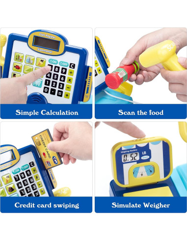Caja Registradora para Niños FIVESTAR TOYS Azul con Escáner y Micrófono