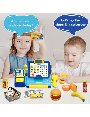 Caja Registradora para Niños FIVESTAR TOYS Azul con Escáner y Micrófono