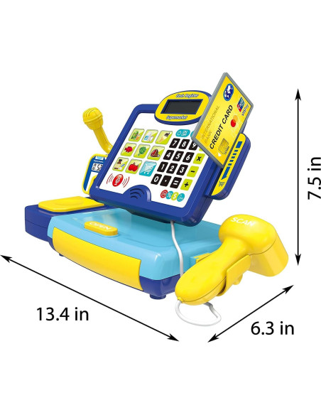 Caja Registradora para Niños FIVESTAR TOYS Azul con Escáner y Micrófono Caja Registradora para Niños FIVESTAR TOYS Azul con Escáner y Micrófono