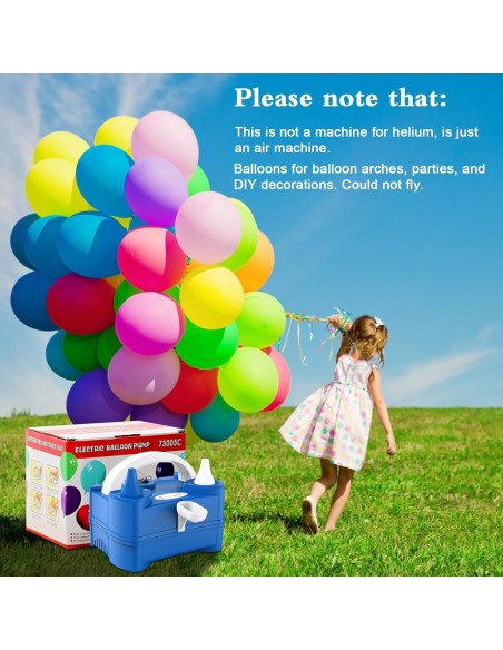 Bomba de Aire Eléctrica IDAODAN 600W Doble Boquilla Azul