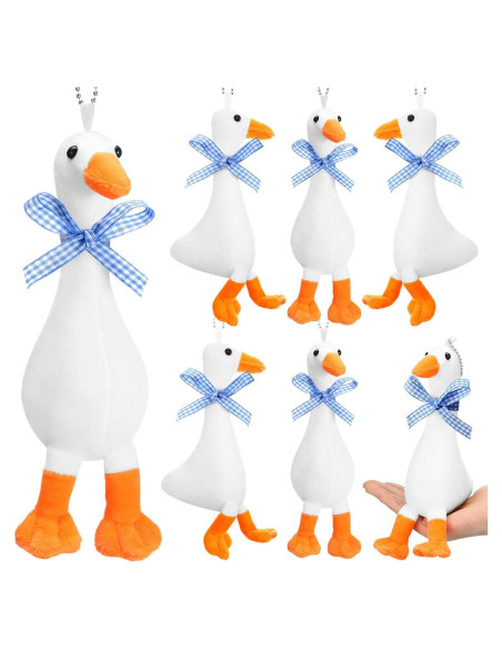 6 Gansos de Peluche RoundFunny 15 cm con Cinta Azul 6 Gansos de Peluche RoundFunny 15 cm con Cinta Azul