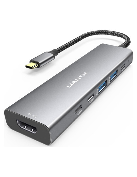 Hub USB-C 6-en-1 UANTIN 10Gbps 4K HDMI 100W Power Delivery Hub USB-C 6-en-1 UANTIN 10Gbps 4K HDMI 100W Power Delivery