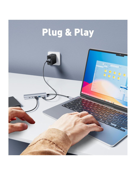 Hub USB-C 6-en-1 UANTIN 10Gbps 4K HDMI 100W Power Delivery Hub USB-C 6-en-1 UANTIN 10Gbps 4K HDMI 100W Power Delivery
