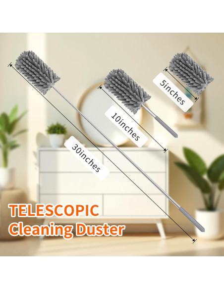 Plumero Telescópico TIMIVO 360 Lavable para Hogar y Coche Plumero Telescópico TIMIVO 360 Lavable para Hogar y Coche