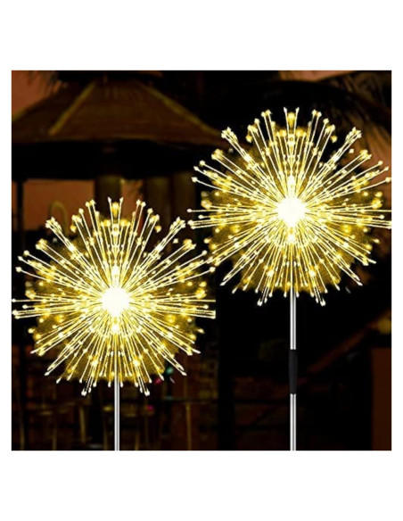 Luces de Fuegos Artificiales Solares JJGoo 135 LEDs 2 Modos Luces de Fuegos Artificiales Solares JJGoo 135 LEDs 2 Modos