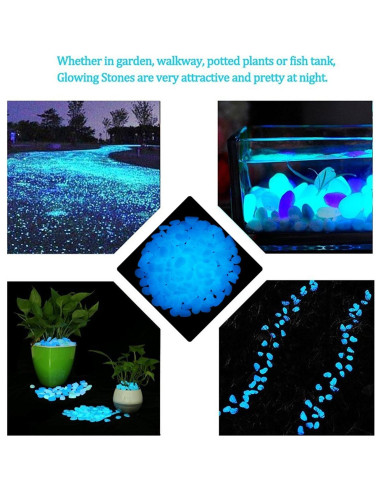 Piedras Brillantes Azul 150pcs para Jardín y Acuario