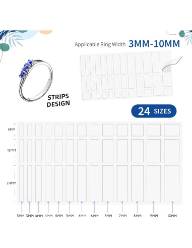 Ajustador de Tamaño de Anillo ELETIUO - 234 Pcs Transparente