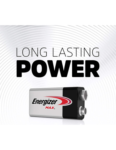 Baterías Alcalinas Energizer MAX 9V - Paquete de 2 Baterías Alcalinas Energizer MAX 9V - Paquete de 2