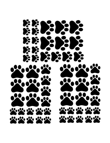 60 Pcs Adhesivos de Huellas de Perro PVC Negros Decorativos 60 Pcs Adhesivos de Huellas de Perro PVC Negros Decorativos